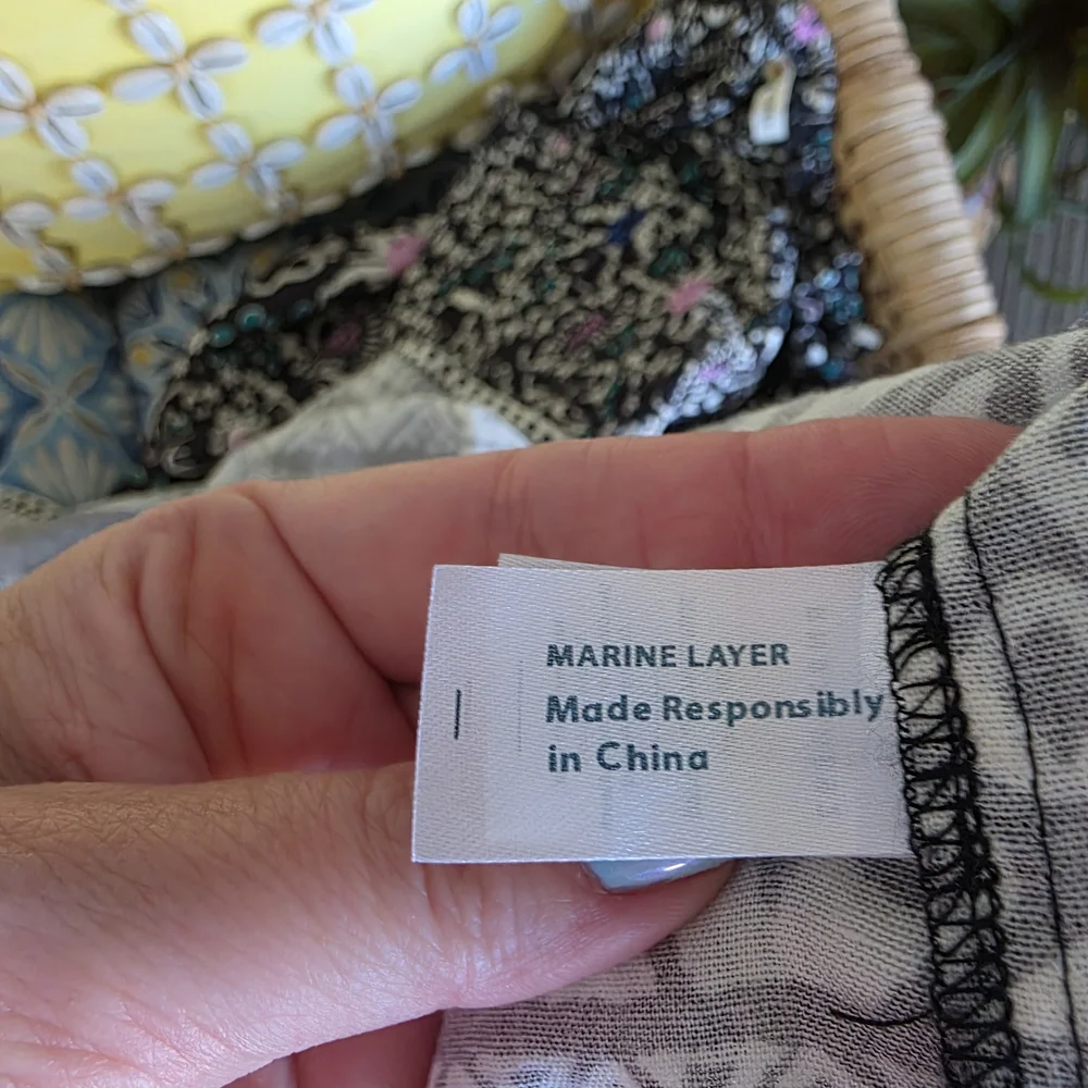 Marine Layer Small Long Dress Black and Pink Maxi Dress Floral Boho Chic - Picture 14 of 16